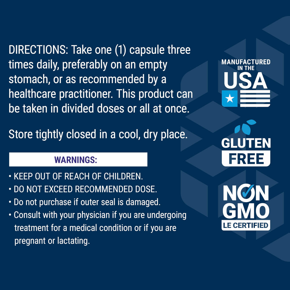 Life Extension non-GMO badge on bottle.