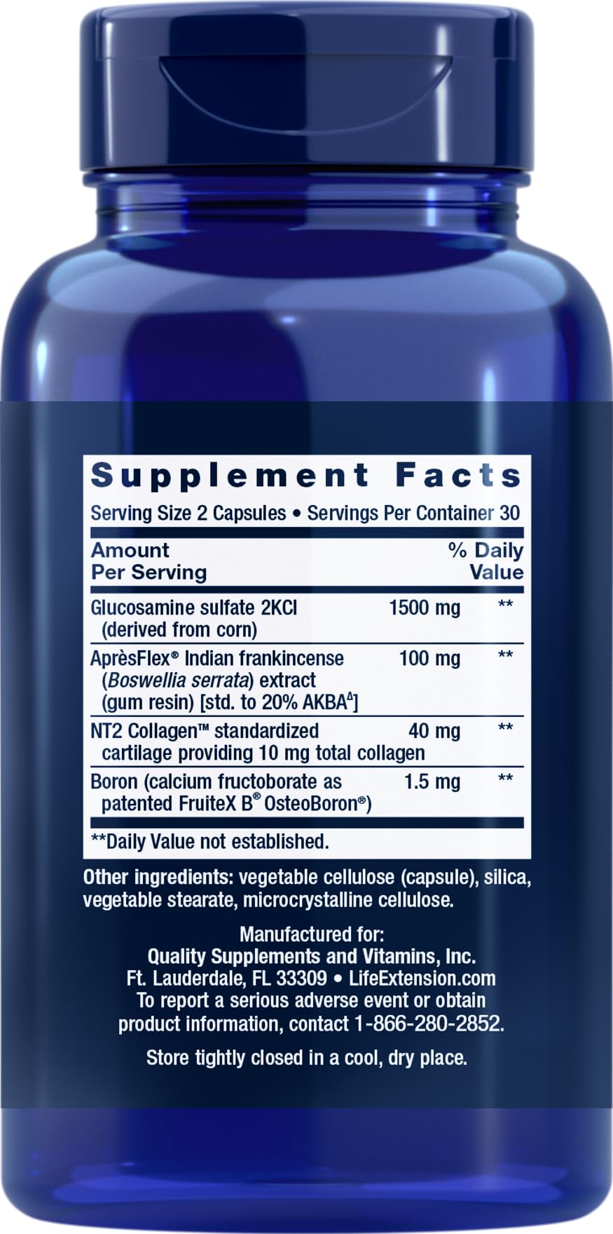 Close-up of ArthroMax Advanced capsules highlighting NT2 Collagen and ApresFlex benefits.