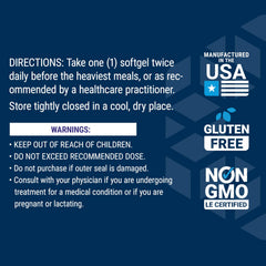 Life Extension Bloat Relief gluten-free label indicating dietary suitability.