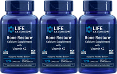 Life Extension Bone Restore bottle with calcium and Vitamin K2 for bone support