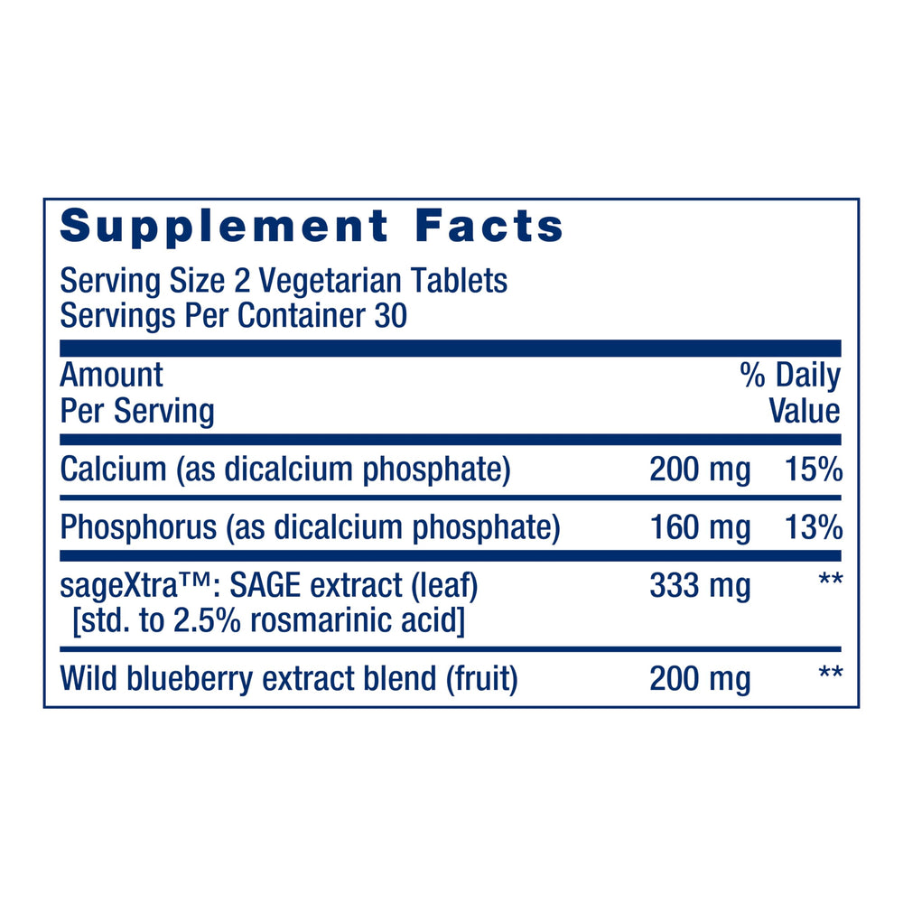 Close-up of sage extract highlighting attention-supporting ingredients.