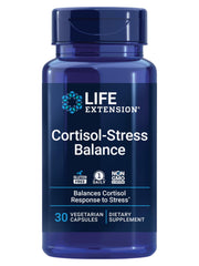 Life Extension Cortisol-Stress Balance bottle showing daily stress support formula