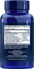 Close-up of Life Extension capsules highlighting easy daily intake.