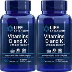 Life Extension D-K Sea-Iodine bottle shows label for daily dosing.