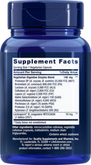 Life Extension label showing probiotic blend for gut balance and plant-based digestion