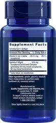 Life Extension Gamma E bottle back highlighting purity and potency of tocopherols and tocotrienols