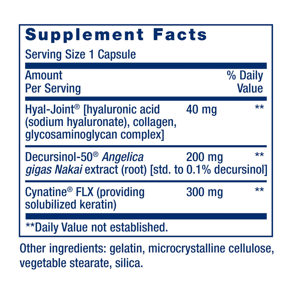 Life Extension Korean Angelica joint-support image suggests inflammation balance and mobility-friendly options.