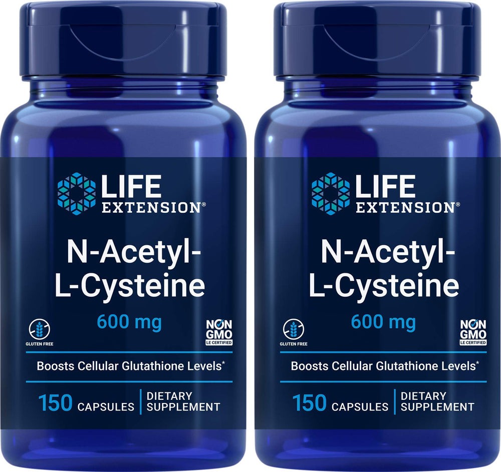 Life Extension NAC 600mg bottle front showcasing label and antioxidant potential