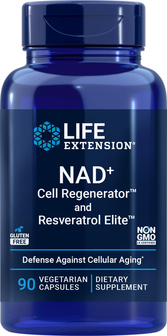 Life Extension NAD+ Cell Regenerator bottle for daily energy and healthy aging support.
