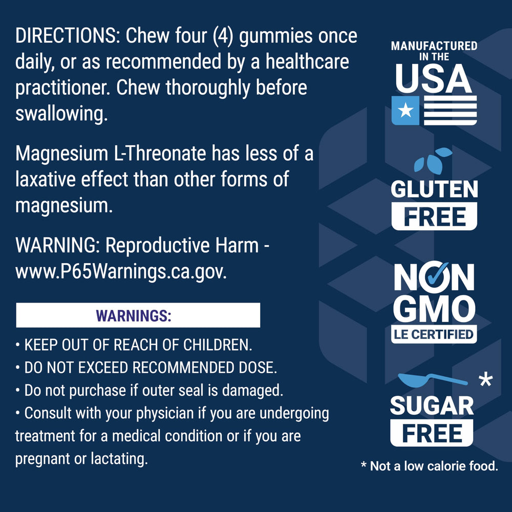 Label close-up showing ingredient list and serving size for Neuro-Mag.