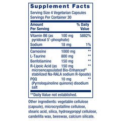 Life Extension PQQ-Carnosine-Taurine closeup on tablet texture and purity