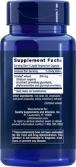 Close-up of 50 vegetarian capsules showing plant-based ceramides for aging skin care