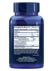 Life Extension Super Omega-3 capsules closeup highlighting enteric-coated softgels for digestion comfort.