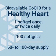 Life Extension Super Ubiquinol CoQ10 packaging box displays non-GMO and gluten-free features.