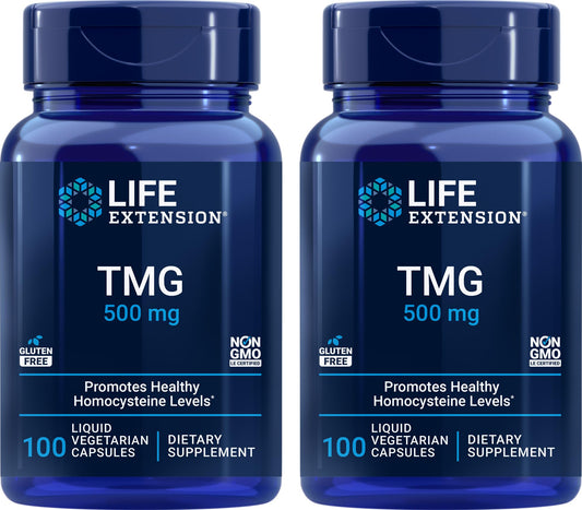Life Extension TMG bottle pour for easy daily dosing and ongoing wellness.