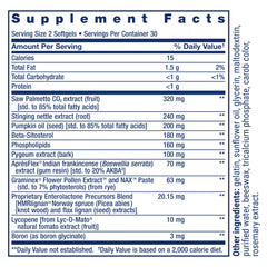 Life Extension Ultra Prostate Formula packaging highlighting gluten-free and non-GMO quality