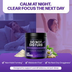 Nighttime routine scene with focus on magnesium and calming nutrients.