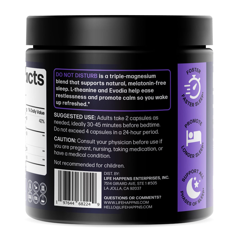 Packaging box and bottle layout for convenient nightly dosing.