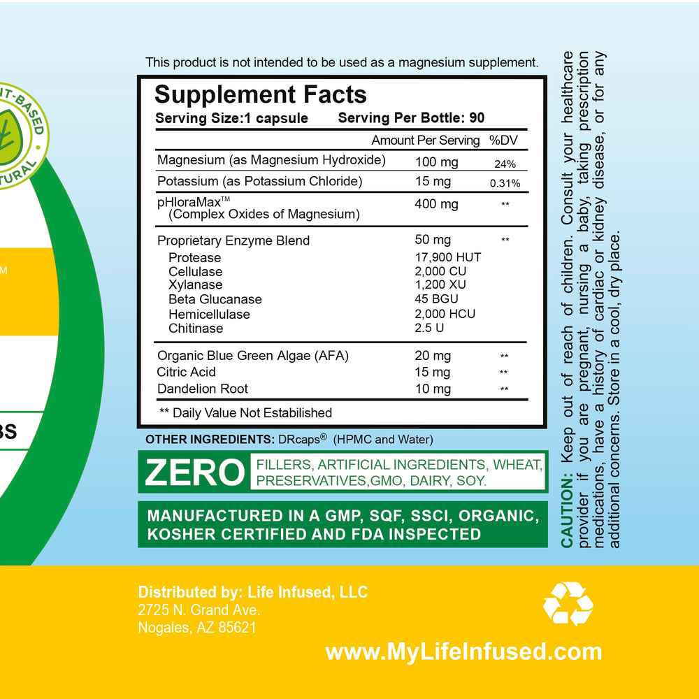 Shelf display of Life Infused Cleanse Infused Plus with clean label