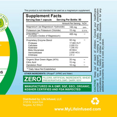 Shelf display of Life Infused Cleanse Infused Plus with clean label