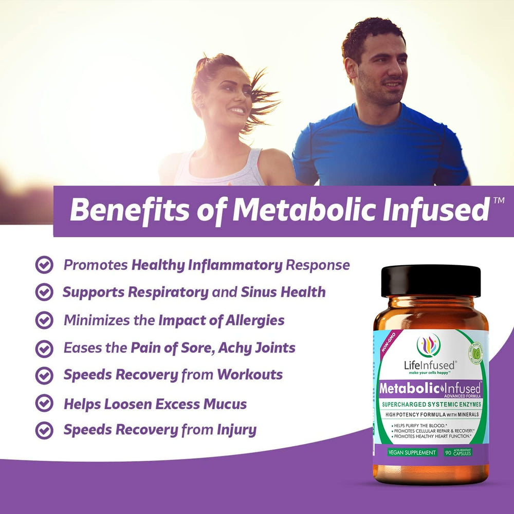 Life Infused Serrapeptase bottle showcases natural enzyme blend support.