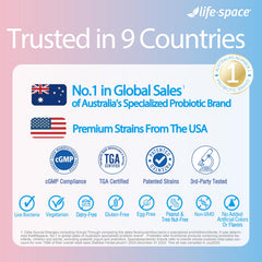 Life-Space product on store shelf with family lifestyle backdrop.
