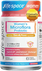 Life-Space Probiotic for Women bottle front shows trusted vaginal health support.