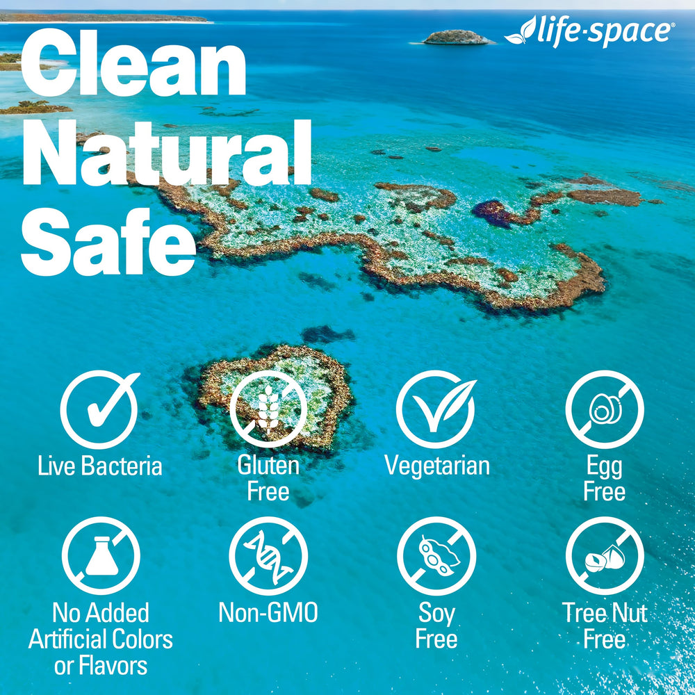 Life-Space Probiotic for Women bottle in hand suggests portable daily use.