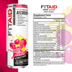 Lifeaid Fitaid Recovery Drink being poured, fruit punch flavor.