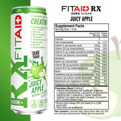 LIFEAID FITAID RX Zero Sugar glass pour showing refreshing, keto-friendly mix