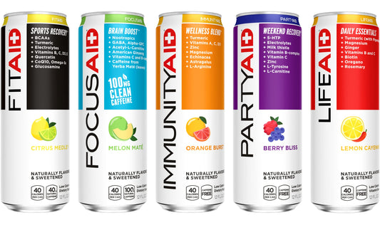 LIFEAID FITAID Strawberry Lemonade can for post-workout refreshment with 40 calories