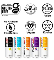 LIFEAID rainbow pack display showing flavor variety