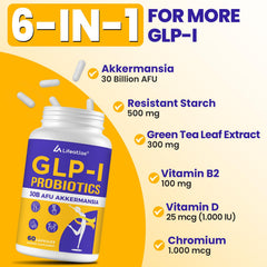 Lifeatlas GLP-I packaging emphasizes vegan, non-GMO, gluten-free attributes.