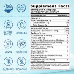 Lifebooil Leaky Gut Powder with DGL Licorice bottle promotes mucosal comfort.