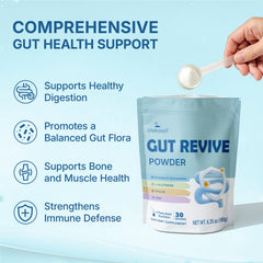 Lifebooil Leaky Gut Powder with Slippery Elm bottle soothes GI irritation.