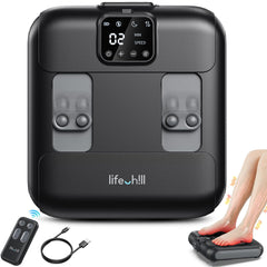 LifeChill cordless foot massager with remote control for easy operation