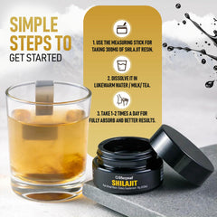 Life Cykel Shilajit resin in coffee illustrates a seamless morning ritual.