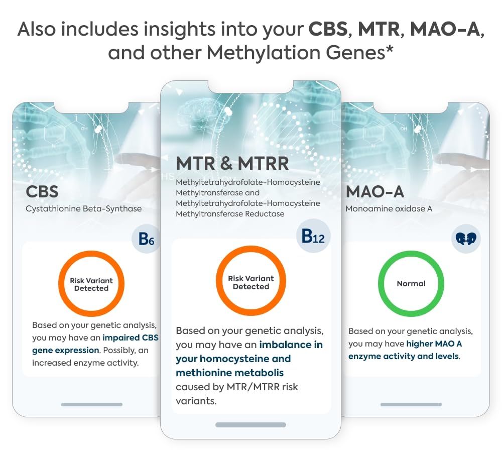 LifeDNA results report with actionable methylation insights.