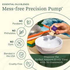 Lifelines Diffuser pump-cap enables precise, mess-free oil dispensing.