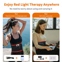 LIFELT8UM belt worn on the body for hands free relaxation and recovery.