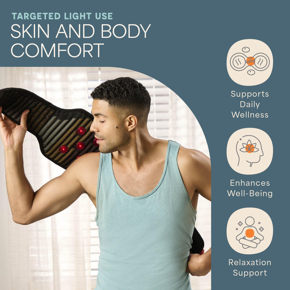LifePro InfraTone belt extended strap demonstrates universal fit for all body types