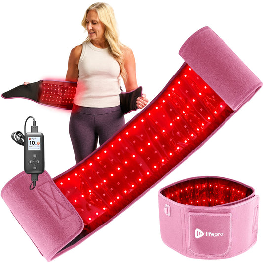 LifePro red light therapy belt front view for targeted body warmth and comfort.