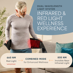LifePro red light belt used on legs for targeted session during daily routines.