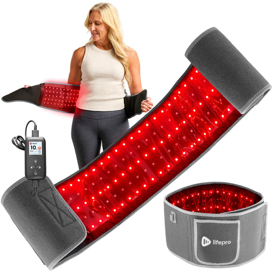 LifePro red light therapy belt worn on the back for focused relief and convenience