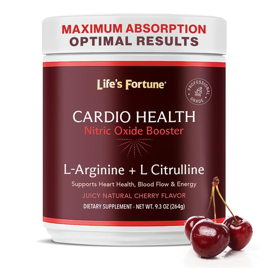 Life's Fortune arginine-citrulline powder tub shows high potency for workouts.