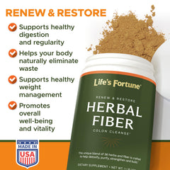 Life's Fortune Herbal Fiber Powder measuring spoon for precise, convenient dosing.