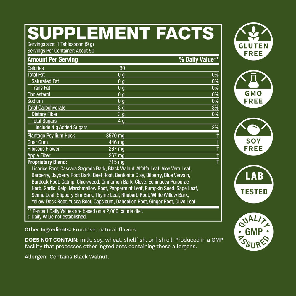 Life's Fortune Herbal Fiber Powder served with yogurt or smoothies.