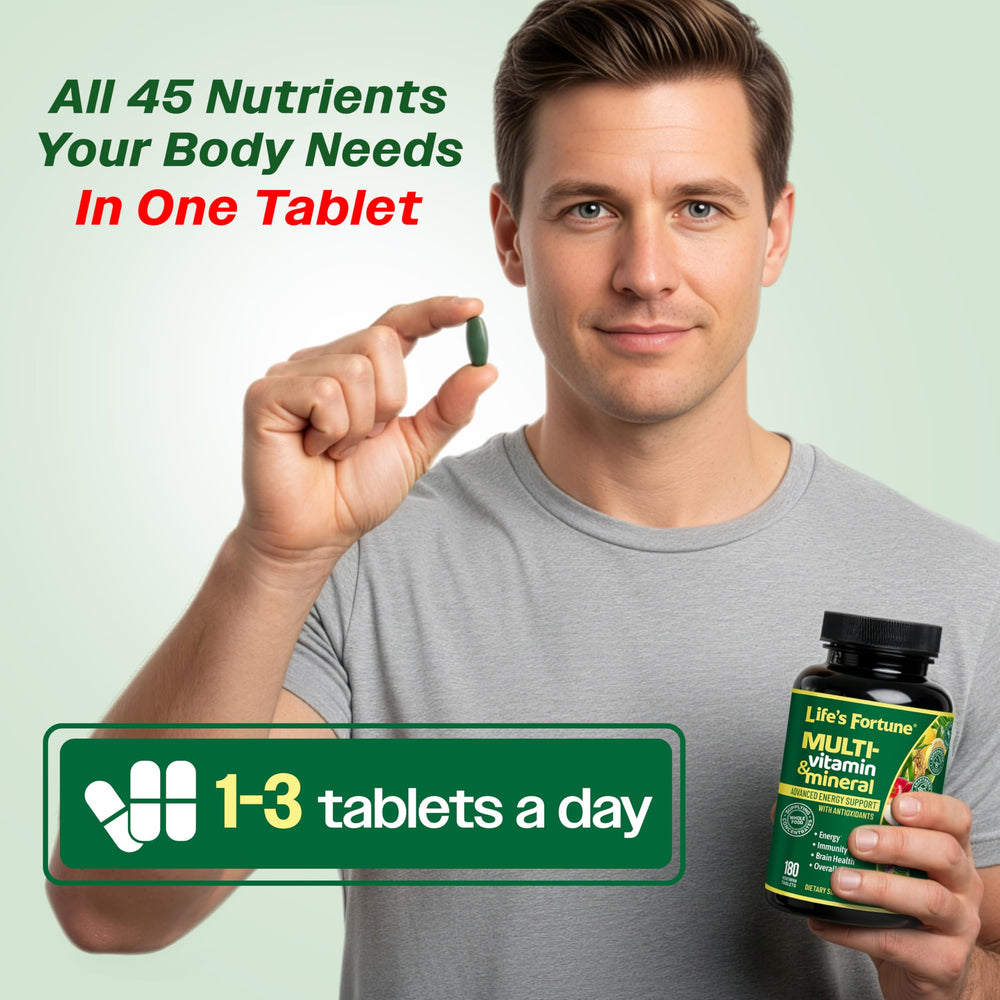 Life's Fortune multivitamin with greens and superfoods supports daily nutrition.