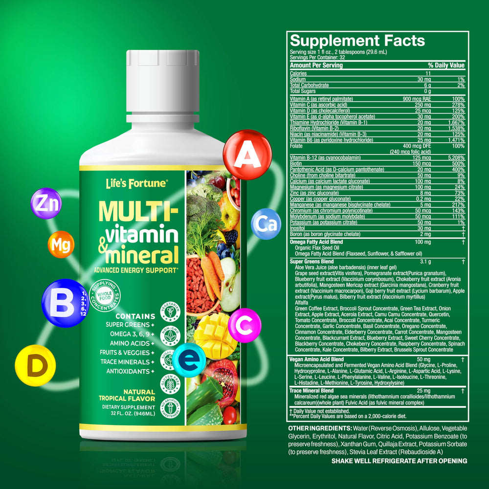 Refrigeration after opening guidance for Life's Fortune liquid multivitamin