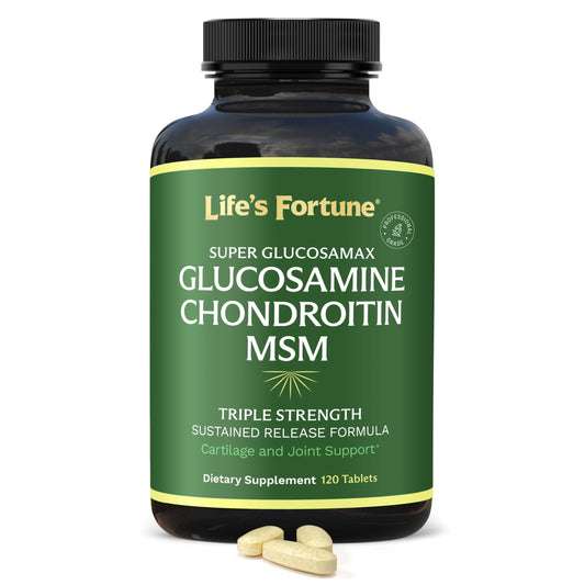 Life's Fortune Glucosamax bottle for joint support in daily use